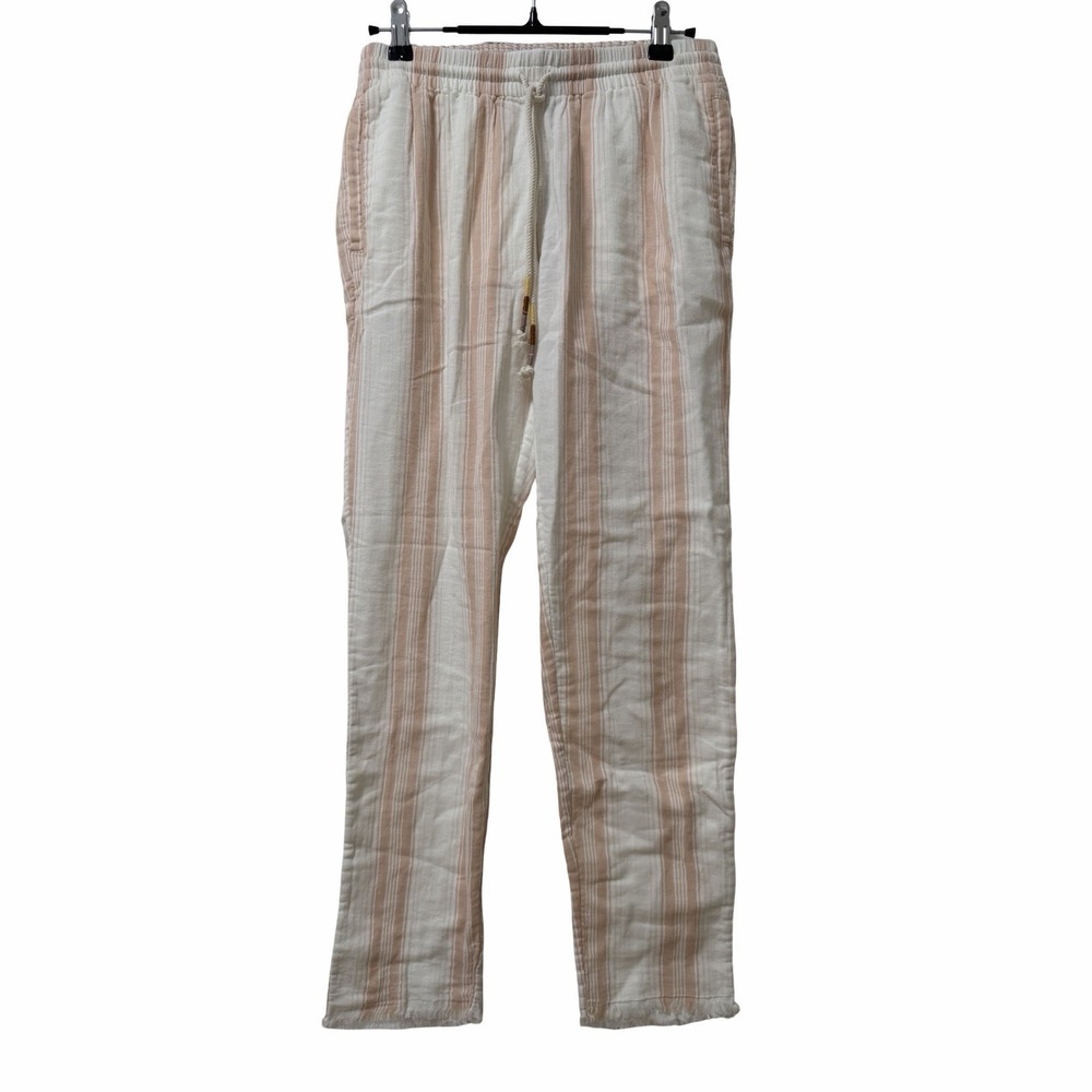 Faherty Womens Topanga Stripe Organic Cotton Drawstring Pants Size‎ XS Beach NEW